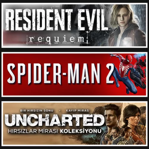  RE Requiem +Spider Man 2 +Uncharted